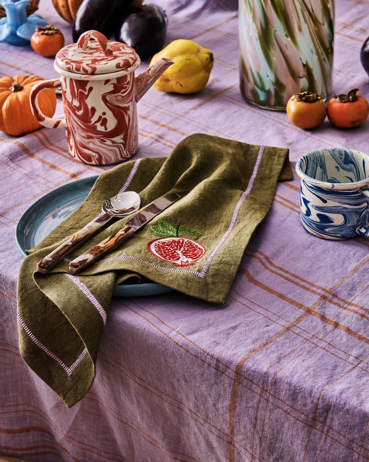 Autumn Fruits Linen Napkin 4P