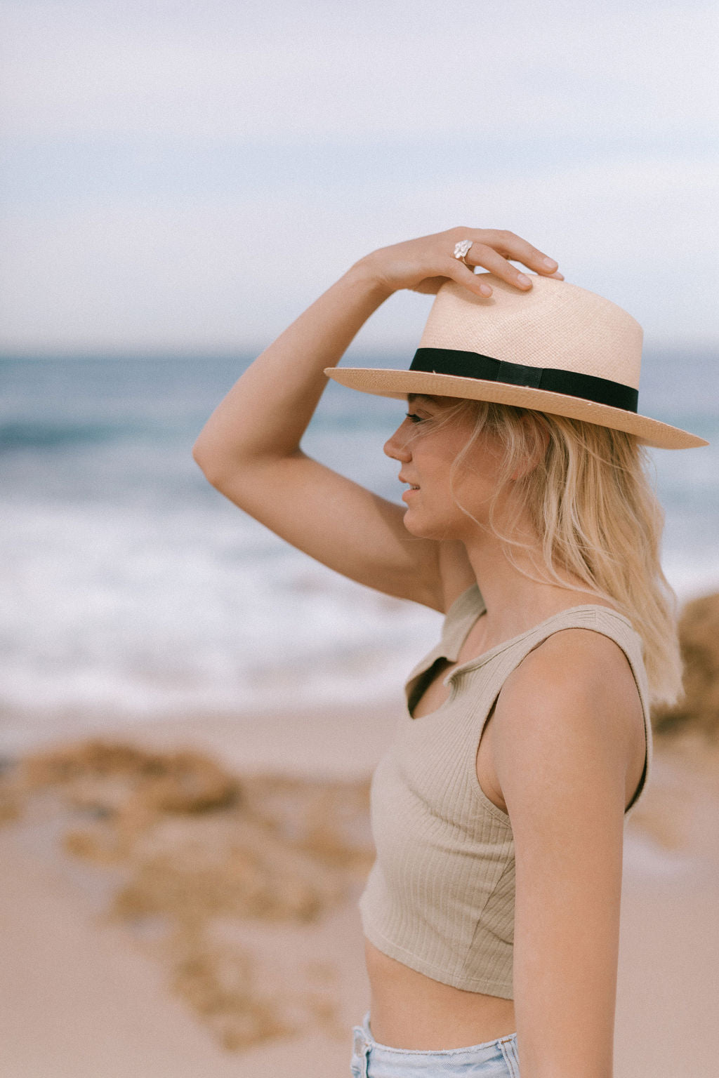 Panama Hat Fedora Sand