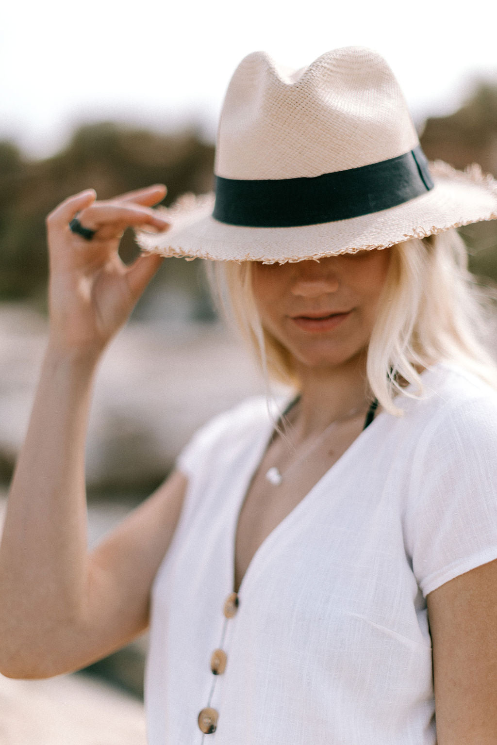 Panama Hat Fray Sand