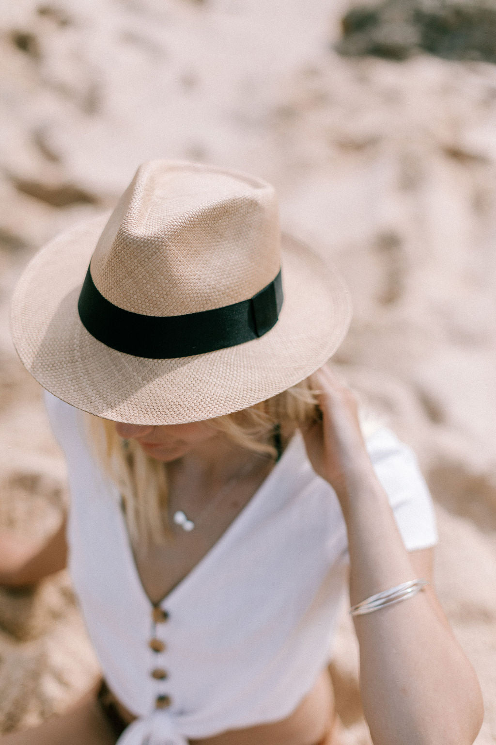 Panama Hat Fedora Sand