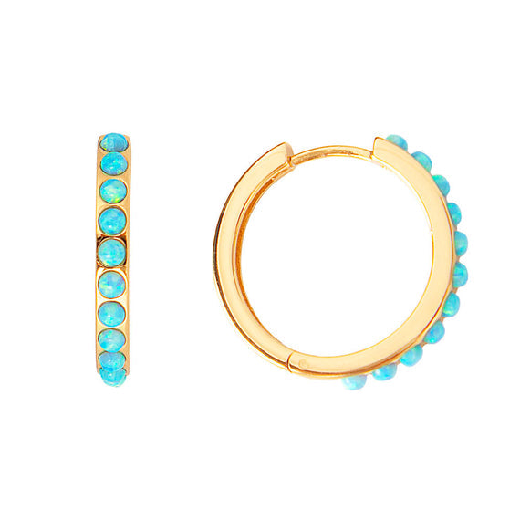 Blue Opal Crystal Maxi Hoops