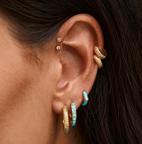 Blue Opal Crystal Maxi Hoops