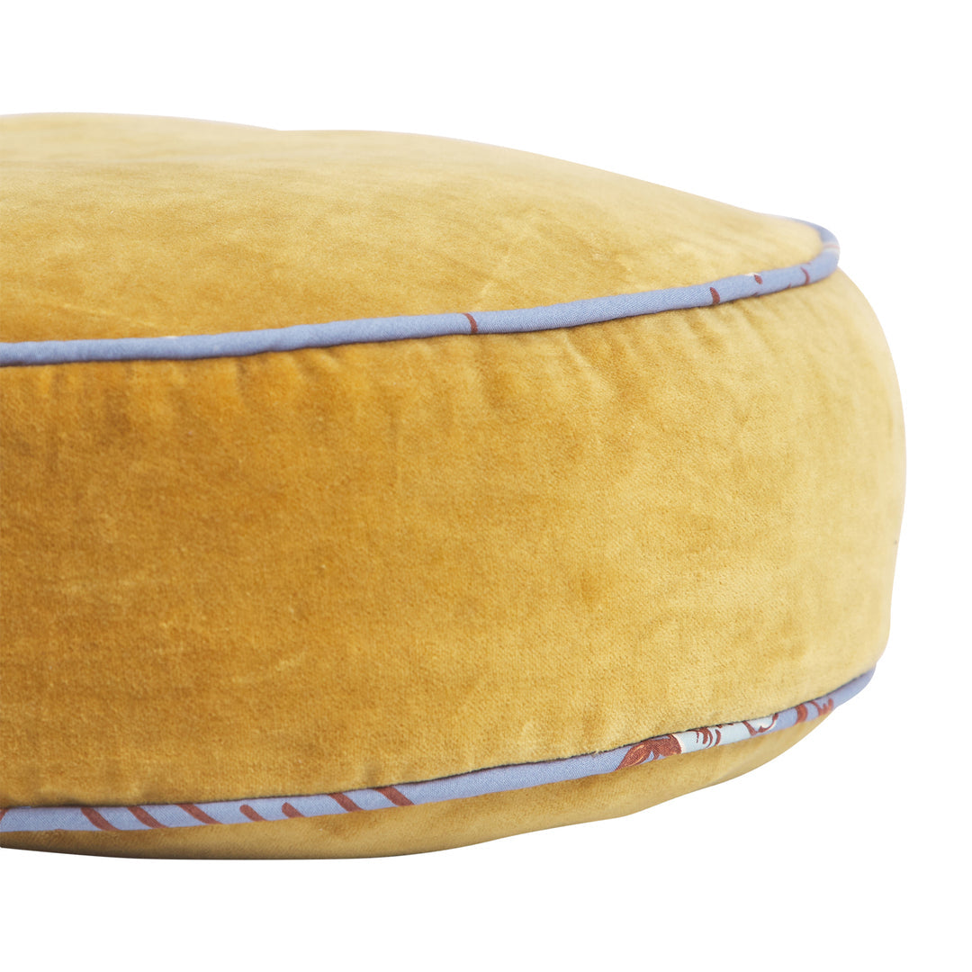 Castillo Round Velvet Cushion Ginger