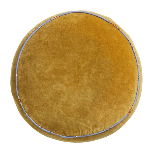 Castillo Round Velvet Cushion Ginger