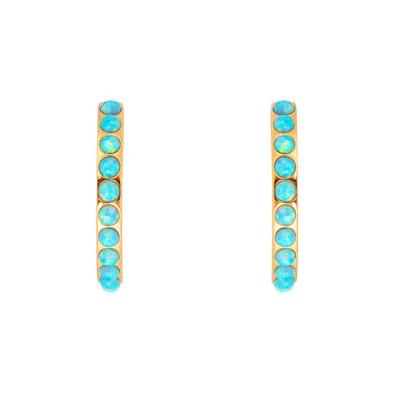 Blue Opal Crystal Maxi Hoops