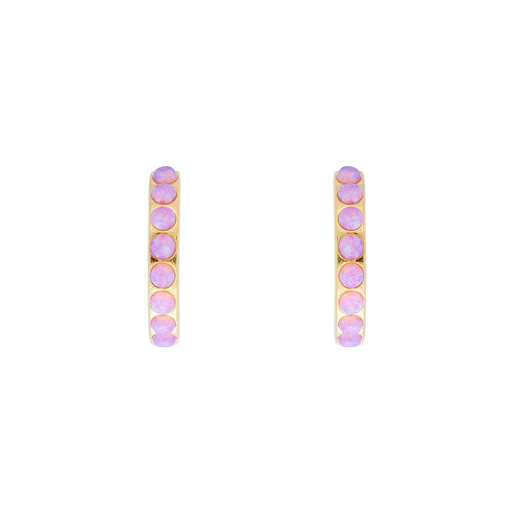 Fairley Pink Opal Crystal Midi Hoops