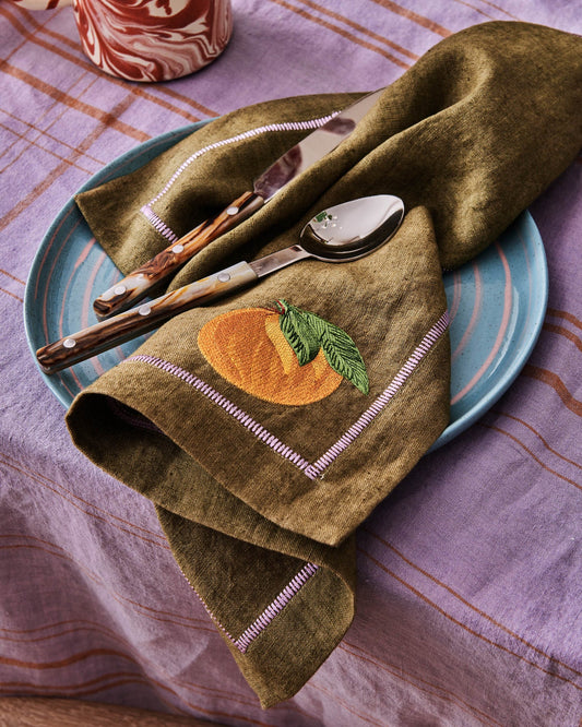 Autumn Fruits Linen Napkin 4P