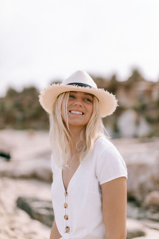 Panama Hat Fray Sand