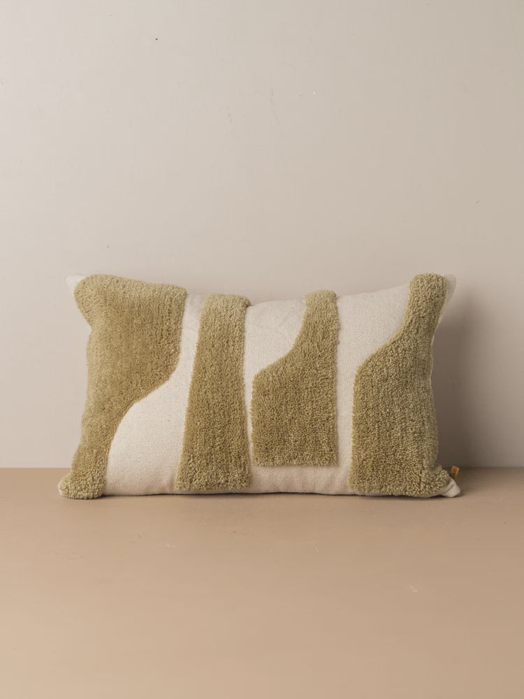 Saarde` Abstract Lumbar Cushion Olive