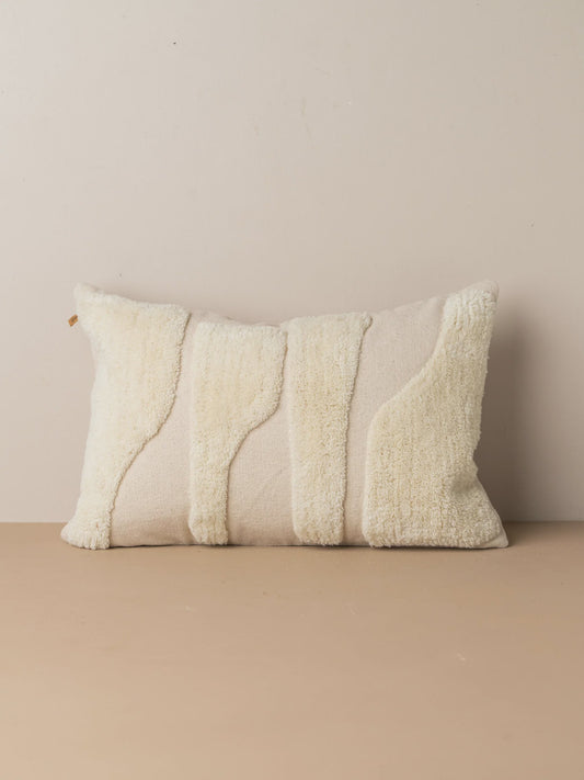 Saarde` Abstract Lumbar Cushion Ivory