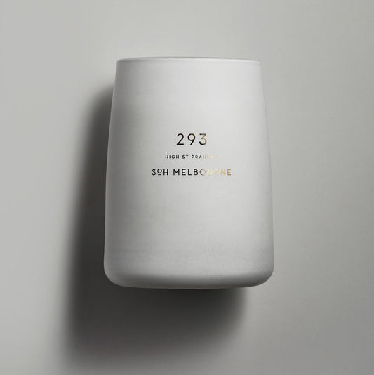 293 White | Candle | Scented Candles This candle is everything Melbourne.   293 is an expression of what SOH is all about. Jumbled Fenton & Fenton