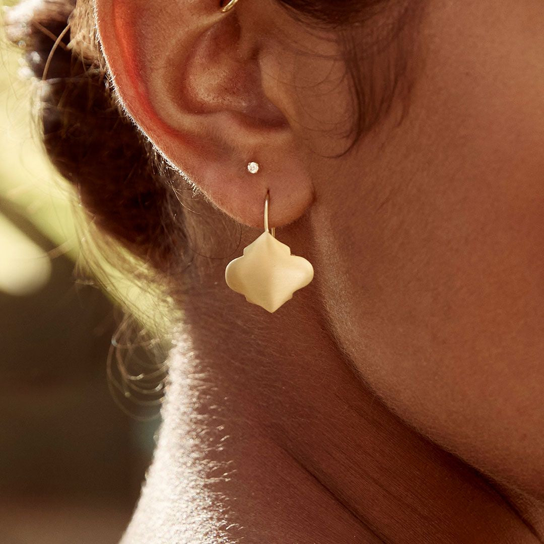 Fairley Moroccan Hook Earrings Gold