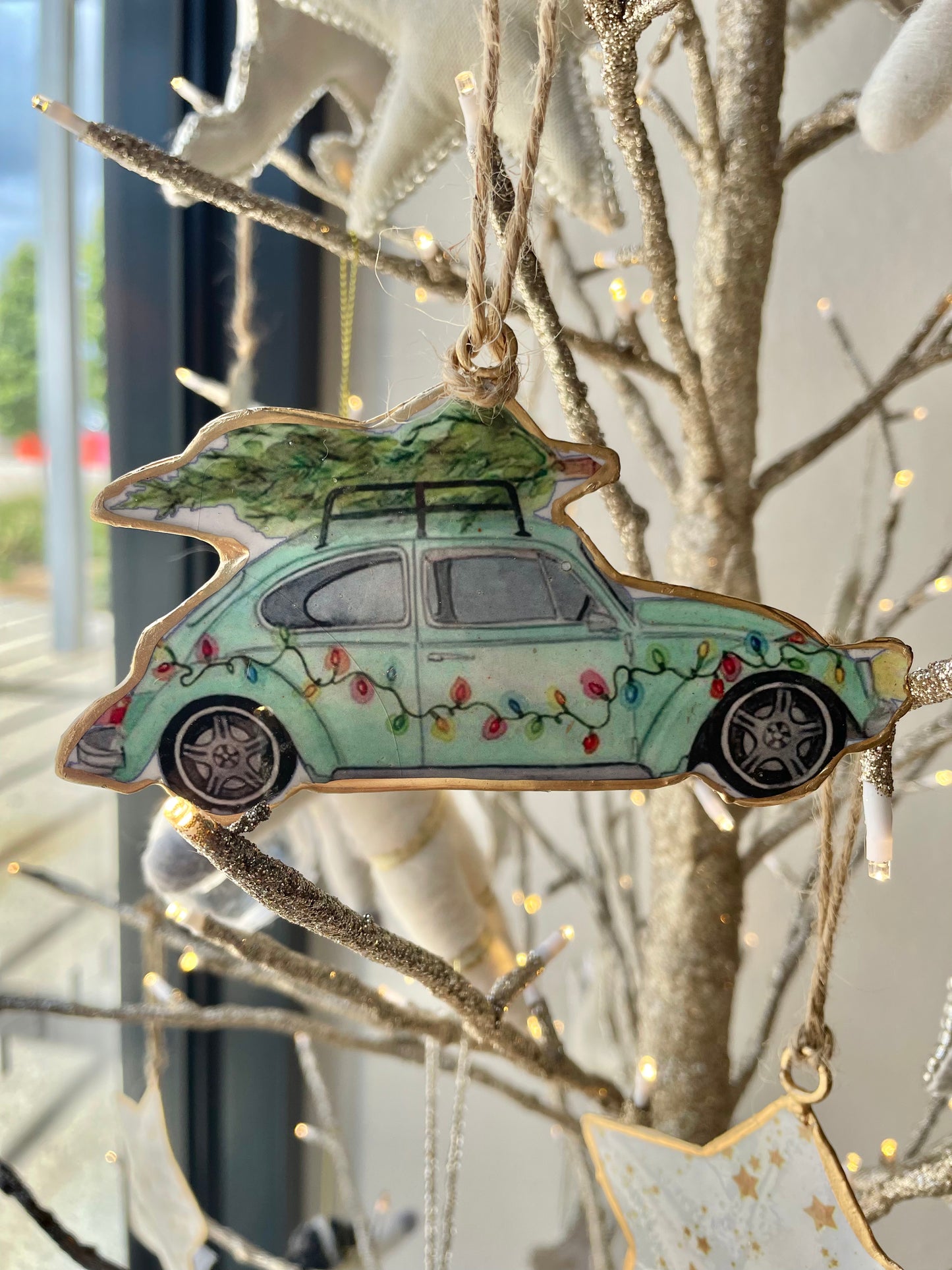VW with Christmas Tree