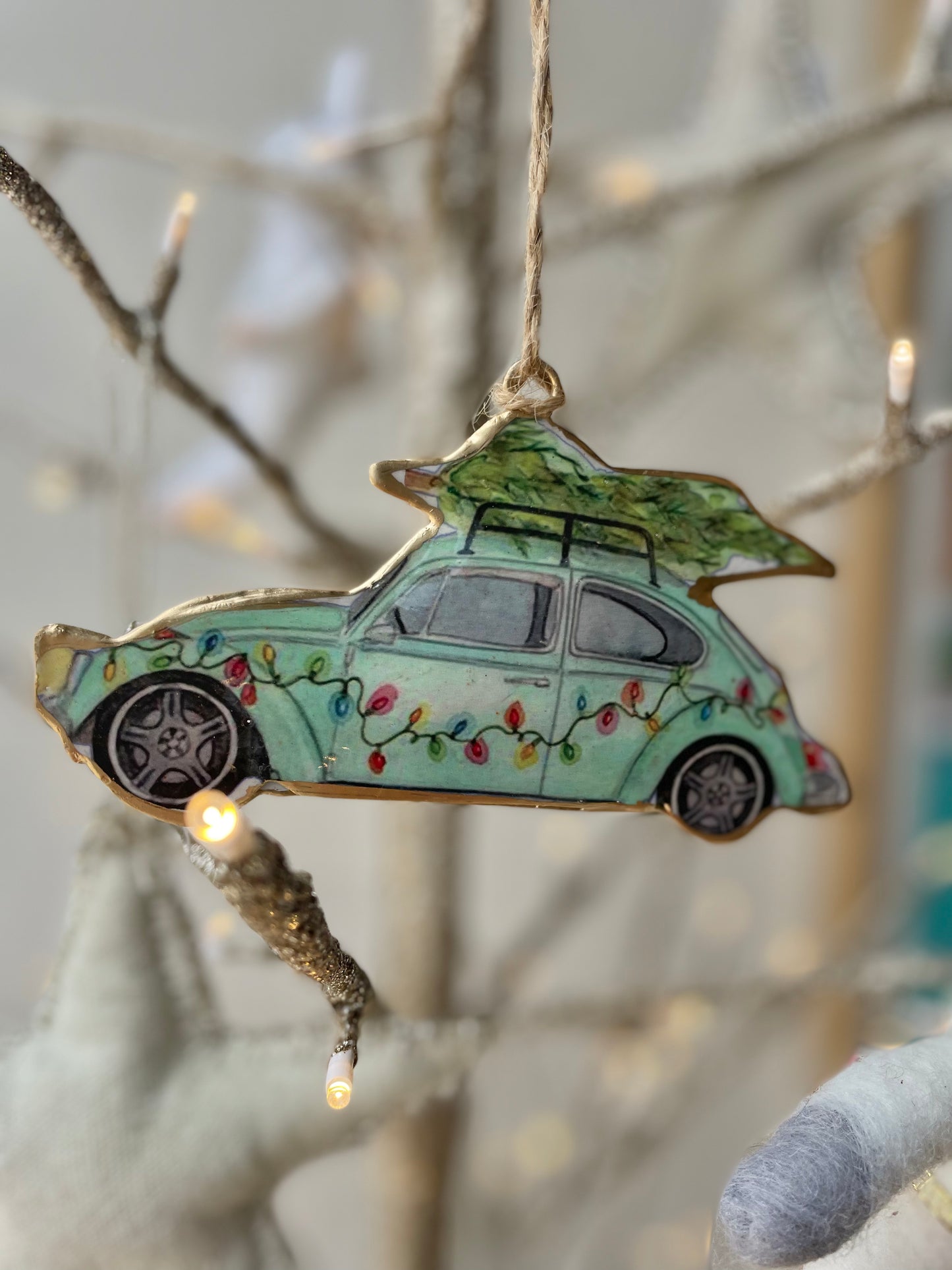 VW with Christmas Tree